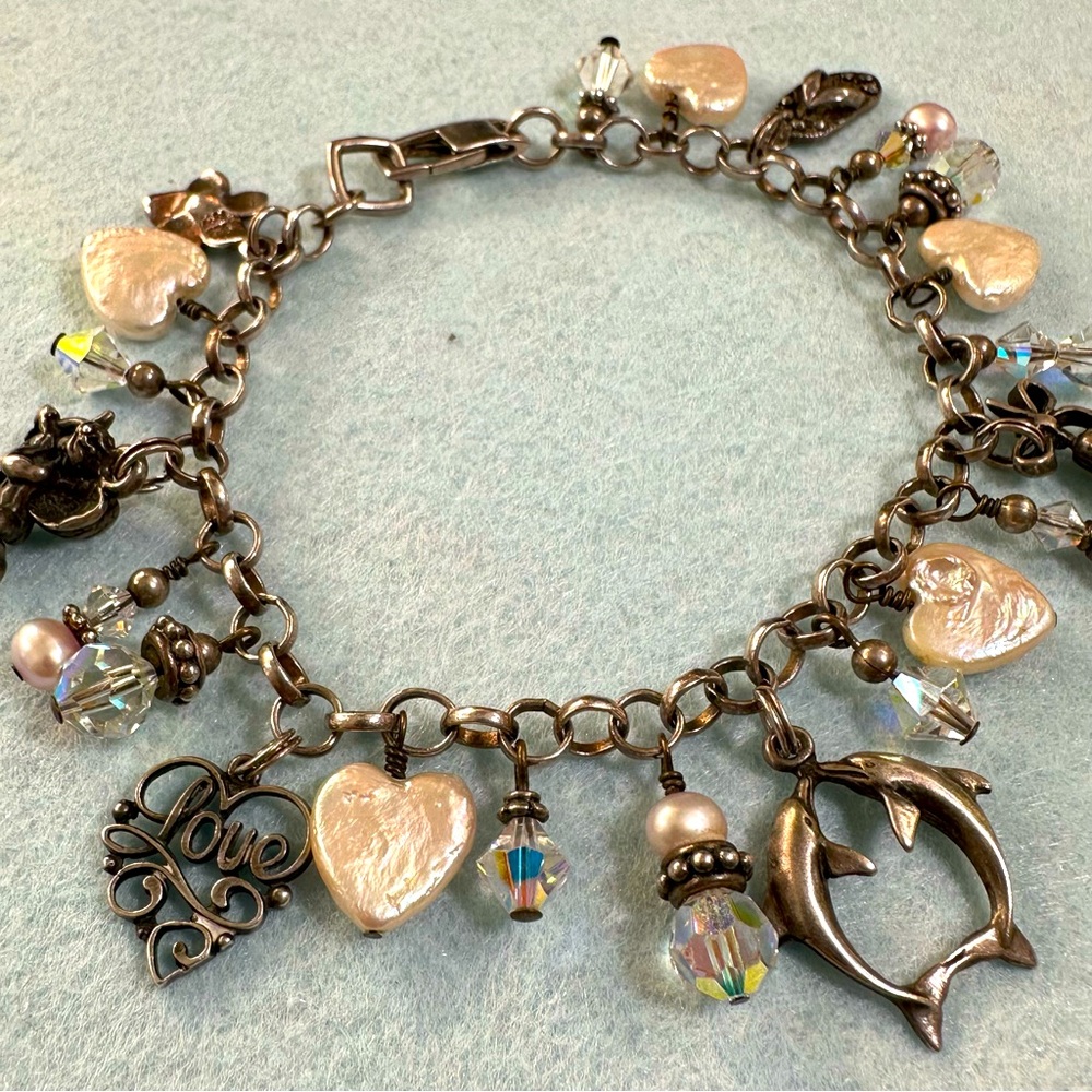 Vintage Sterling Silver Hawaii Honeymoon Charm Bracelet –ONE OF A KIND
